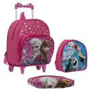 Mochila Feminina Rodinha Frozen Com Lancheira Infantil Rosa