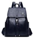 Mochila Feminina Tendência Couro Pu Casual Estilosa Antifurt