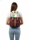 Mochila Feminina Vinho Vintage Estrelas Retrô