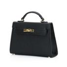 Mochila FENGJINRUHUA feminina de couro preta