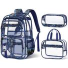 Mochila Fimibuke Clear para meninos com lancheira e estojo de lápis Mochila Fimibuke Clear para meninos com lancheira e estojo de lápis