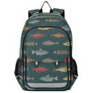 Mochila Fisyme River Fish Vintage School Laptop 15L