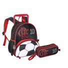 Mochila Flamengo De Rodinhas Com Estojo Duplo Original Design Exclusivo Espaçosa E Confortável Para Crianças Clio