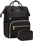 Mochila Focdod para mulheres com bolso para laptop de 15,6" preta