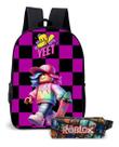 Mochila Game Tema Blox Estampa Sublimada Kit Escolar Estojo