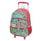 Mochila Grande Com Rodinha Escolar Infantil Bicho Preguiça