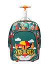 Mochila Grande com Rodinha Puket Menino Tigre Verde