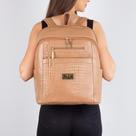 Mochila grande feminina de couro croco Montanna