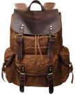 Mochila HuaChen Leather Vintage em lona encerada M80 Brown Masculina