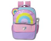 Mochila Infantil 16 Arco Iris Coração c/ Chaveiro Menina Roxo