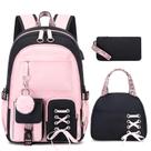 Mochila Infantil ACESAK Rosa com Lancheira e Estojo de Lápis