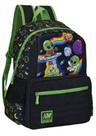 Mochila Infantil Ailen Espacial Azul e Laranja Preta e Verde