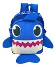 Mochila Infantil Baby Shark Costas Tam M Papai Tubarão Azul Mochila Infantil Baby Shark Costas Tam M Papai Tubarão Azul