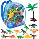 Mochila Infantil Bichinhos Bolsa Dinossauros Infantil 14 Pçs