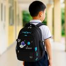 Mochila Infantil Bolsa Escolar Astronauta Espaço Impermeável Menino Menina Grande Resistente Costas Reforçadas Zíper Duplo Creche PréEscola Bolsa