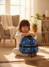 Mochila Infantil BT21 Fechamento Tipo Saco Azul Personagens Mochila de Costa Escolar