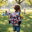 Mochila Infantil BT21 Mochila de Costa Fechamento Tipo Saco Preta Personagens 17L Resistente