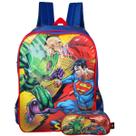Mochila Infantil De Alças Com Estojo Superman Vs Lex Luthor 2 Bolsos Mochila Infantil De Alças Com Estojo Superman Vs Lex Luthor 2 Bolsos