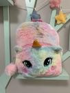 Mochila infantil de unicórnio em pelúcia fofa Mochila infantil de unicórnio em pelúcia fofa