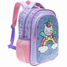 Mochila Infantil Escolar de Costas Unicornio Rosa Roxo Feminina Meninas
