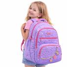 Mochila Infantil Escolar Feminina Azul com Detalhes Rosa Escolar, Confortável e Resistente Cor:Lilas Mochila Infantil Escolar Feminina Azul com Detalhes Rosa Escolar, Confortável e Resistente Cor:Lilas