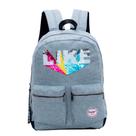 Mochila Infantil Feminina Moletom Like Cinza