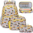 Mochila Infantil Fimibuke Impermeável com Lancheira e Estojo