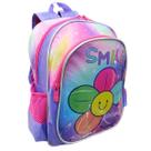 Mochila Infantil Flor 341425cm Compacta, Espaçosa Alças Almofadadas e Bolso Lateral para Garrafinha Ideal para passeios e escola