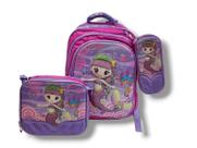 Mochila Infantil Kit de 3 Estampada 3D com 3 divisórias