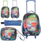 Mochila Infantil Masculina Com Carrinho 16'' + Lancheira 8'' E Estojo Jayke The Dinosaur - WINCY