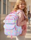 Mochila Infantil Meninas Moda Colorida Bolsa Escolar De Costas Espaço Notebook Porta Garrafa