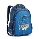 Mochila Infantil Menino Game/Press Start Dinossauro/T-Rex Skate Mochila Infantil Menino Game/Press Start Dinossauro/T-Rex Skate