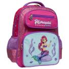 Mochila Infantil Princesa Do Mar Brilho Menina Bolso Pink