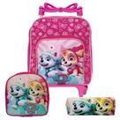 Mochila Infantil Rodinha P Patrulha Canina Lancheira Estojo