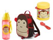 Mochila Infantil Skip Hop + Pote térmico e Garrafa Macaco Kit