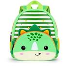 Mochila infantil tema personagem dinossauro verde