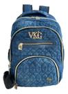 Mochila Jeans De Costas Reforçada Juvenil Grande Vkg Coração
