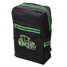 Mochila Jeans Feminino Masculino Desenho Trator Compartimento Zíper Espaçosa