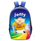 Mochila Jeffy Boy Kids School Poliéster Impressão 3D 26x14x34cm