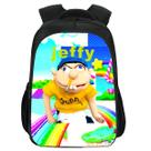 Mochila Jeffy Boy Kids School Poliéster Impressão 3D 26x14x34cm