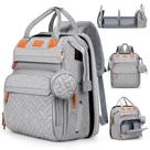 Mochila JOYCE Bolsa para Pañales de Bebé con Cambiador Gris