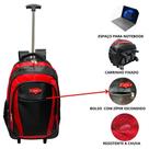 Mochila Juvenil Adulto Espaço Para Notebook Resistente Á Chuva Com Rodinha E Alças De Costas