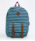 Mochila juvenil Clio listas com detalhes frontal em fivela Mochila juvenil Clio listas com detalhes frontal em fivela