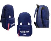 Mochila Juvenil Gatinho Azul Escuro C/ Estojo - Rignel