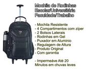 Mochila Juvenil Masculina/Feminina De Rodinhas Escolar Reforçada Preta