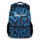 Mochila KAXVZER Custom Butterfly de 16 polegadas para meninas preta