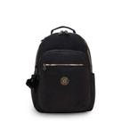 Mochila Kipling Seoul Preto e Dourado