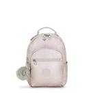 Mochila Kipling Seoul Small Metallic Rose 27 x 35 x 17 cm