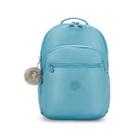 Mochila Kipling Seoul XL com Porta Notebook Azul Metalica Mochila Kipling Seoul XL com Porta Notebook Azul Metalica