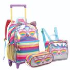 Mochila Kit Escolar Gatinha Óculos Denlex